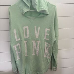 Victoria's Secret PINK Women's Mint Green‎ Graphic Hoodie Size M